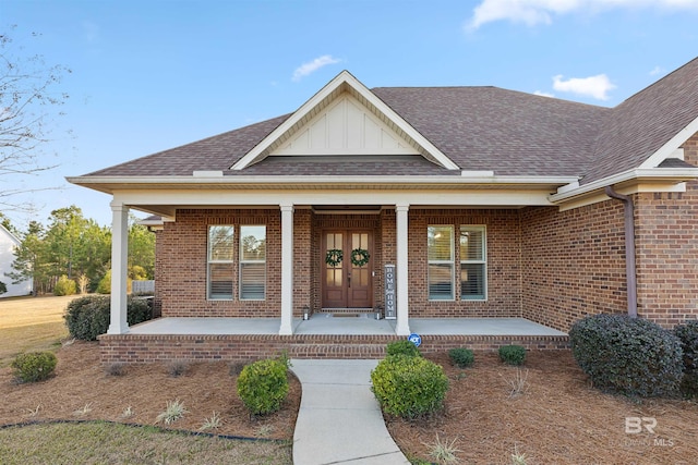 exterior space with a porch