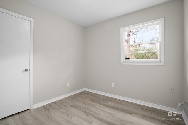 empty room featuring light wood-type flooring