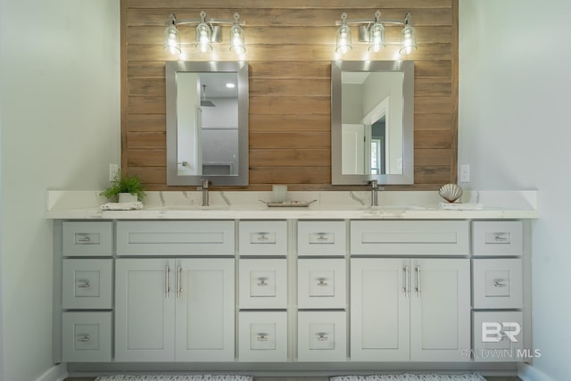11341 Tall Timber Ln, Elberta, AL 36530 - bathroom featuring double vanity and baseboards
