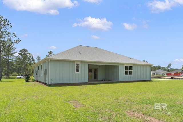 11341 Tall Timber Ln, Elberta, AL 36530 - back of house with a lawn, french doors, and board and batten siding
