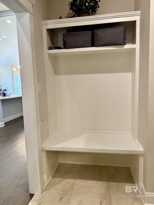 mudroom with baseboards
