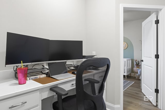 office featuring hardwood / wood-style floors