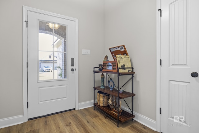 entryway featuring hardwood / wood-style flooring