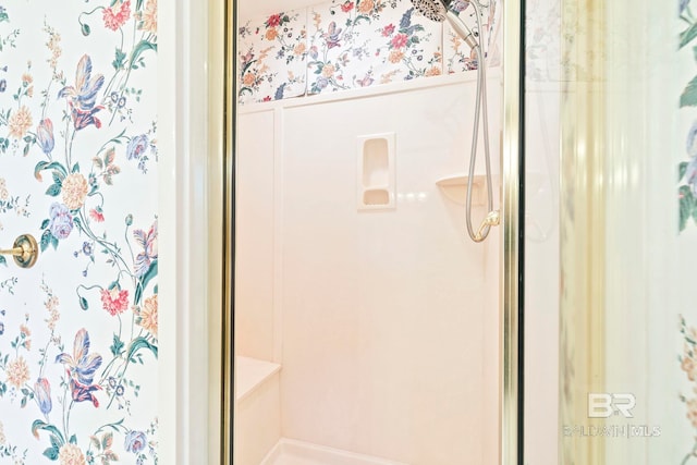 bathroom with an enclosed shower