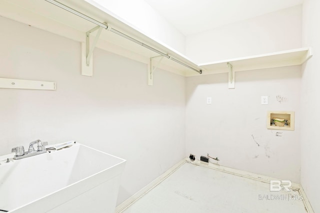 laundry room with sink and washer hookup