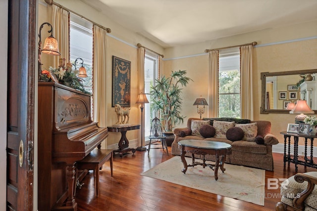 2550 Springhill Ave, Mobile, AL 36607 - living room with hardwood / wood-style floors and baseboards