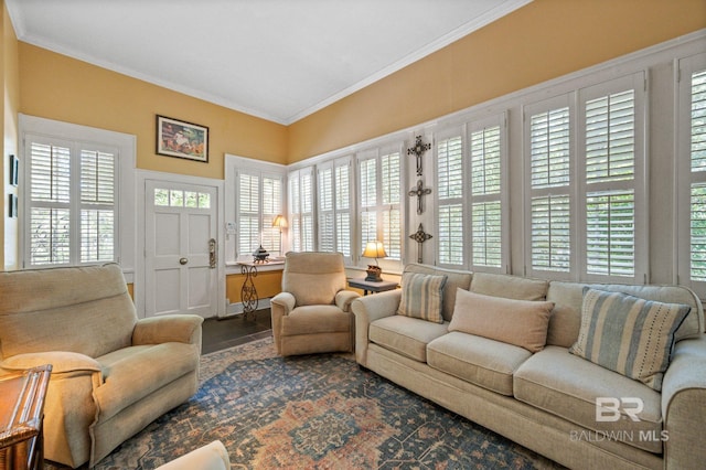 2550 Springhill Ave, Mobile, AL 36607 - living room featuring plenty of natural light and crown molding