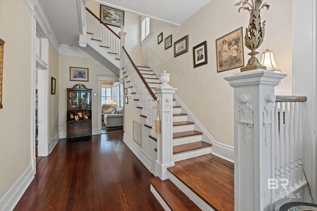 2550 Springhill Ave, Mobile, AL 36607 - stairway with baseboards and hardwood / wood-style floors