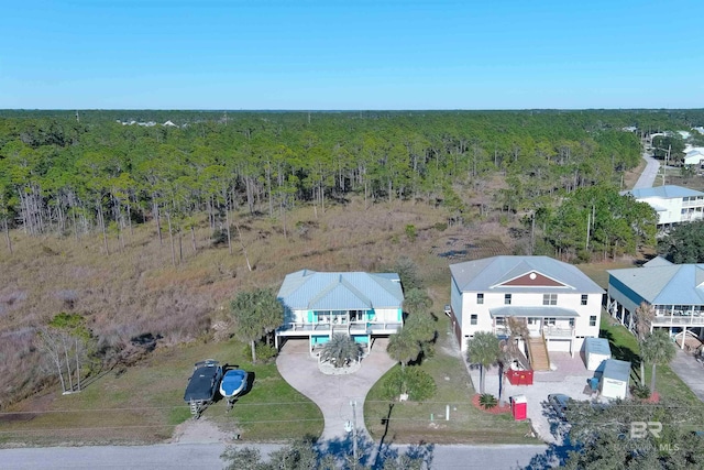 drone / aerial view with a forest view