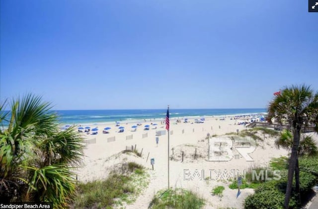 water view featuring a view of the beach