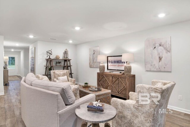 living room featuring hardwood / wood-style floors