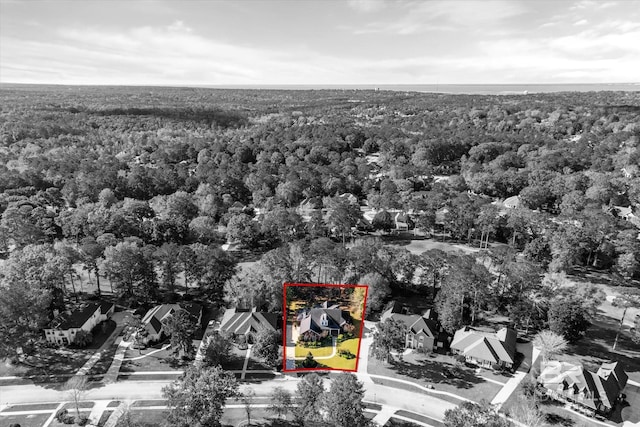 bird's eye view with a forest view