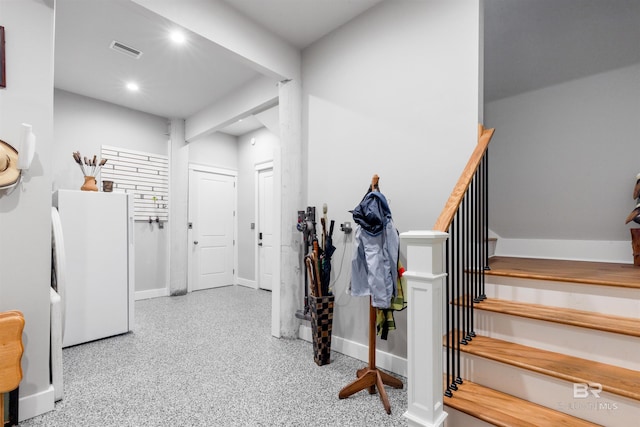 2282 W W Beach Blvd, Gulf Shores, AL 36542 - hallway featuring stairway and recessed lighting