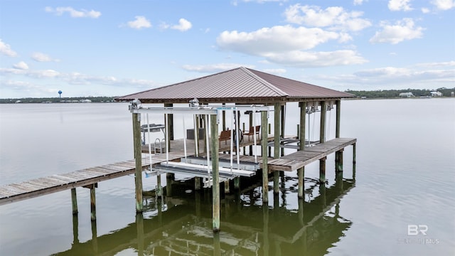 2282 W W Beach Blvd, Gulf Shores, AL 36542 - dock area featuring boat lift and a water view