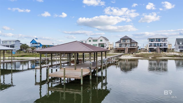 2282 W W Beach Blvd, Gulf Shores, AL 36542 - dock with boat lift, a water view, and a residential view