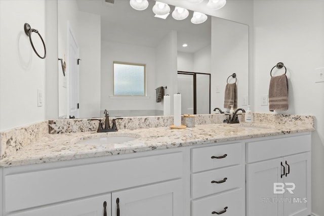 14437 Chenin Blanc Dr, Silverhill, AL 36576 - full bath with double vanity and a stall shower