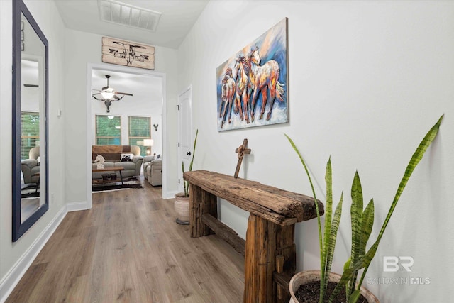 14437 Chenin Blanc Dr, Silverhill, AL 36576 - hall featuring wood finished floors and baseboards