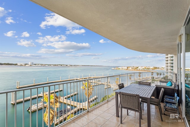 balcony with a water view