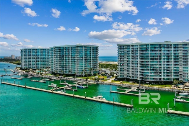 property view of water featuring a view of city