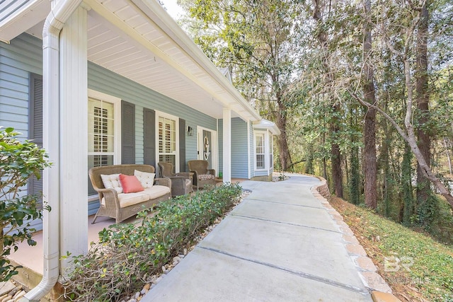 exterior space with covered porch