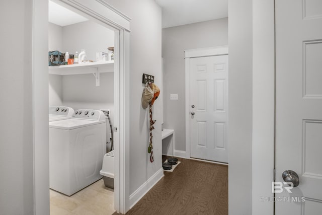 washroom with wood-type flooring