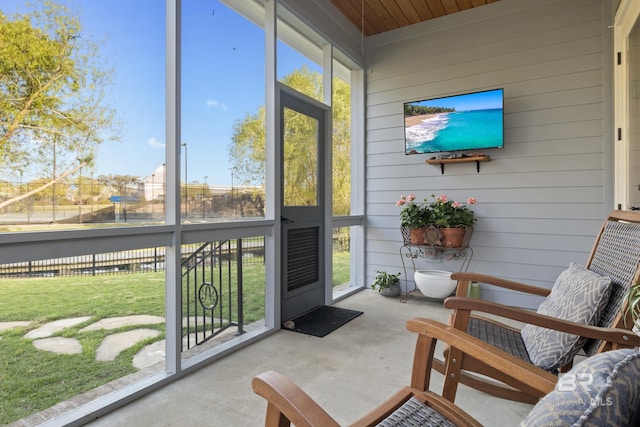 view of sunroom