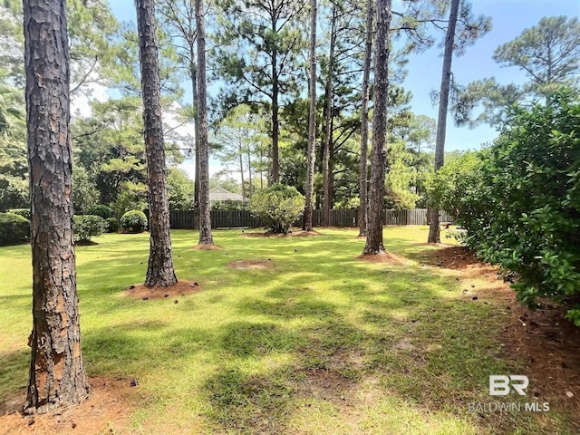 view of yard with fence