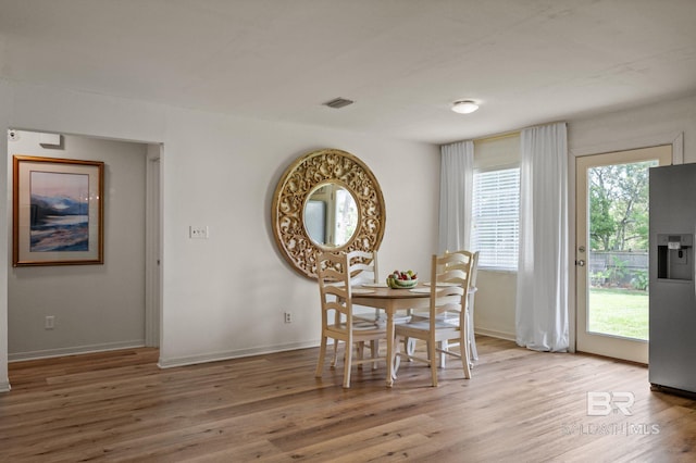 211 Fels Ave, Fairhope, AL 36532 - dining space featuring visible vents, baseboards, and wood finished floors