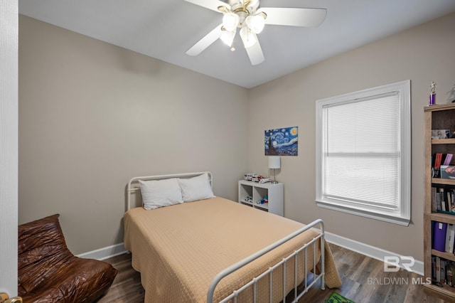16520 Gaineswood Dr, Fairhope, AL 36532 - bedroom featuring wood finished floors, baseboards, and a ceiling fan