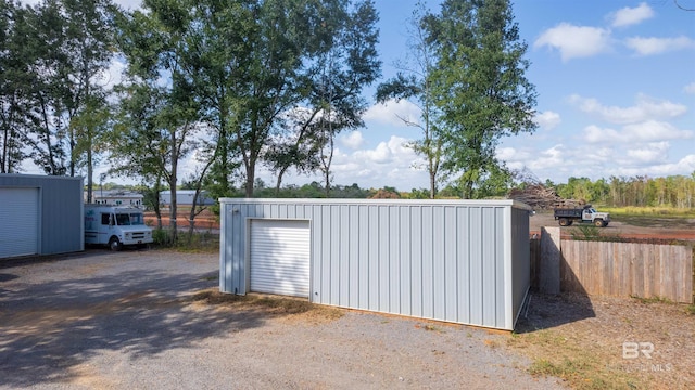 view of outdoor structure featuring an outdoor structure and fence