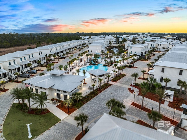 bird's eye view with a residential view