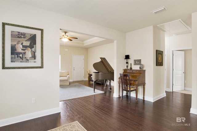 interior space featuring dark hardwood / wood-style floors