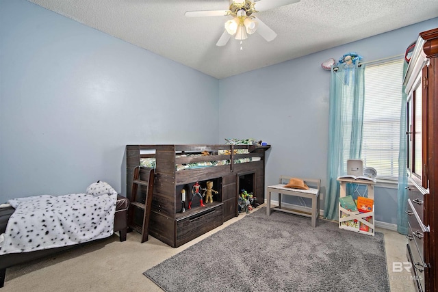 2511 Herman B Towner St, Eight Mile, AL 36613 - bedroom with carpet floors, ceiling fan, and a textured ceiling
