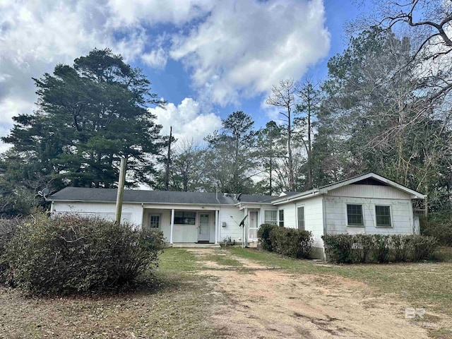 view of single story home