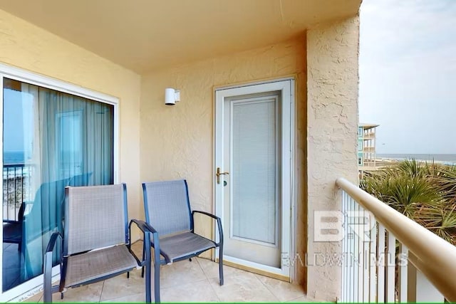 balcony with a water view