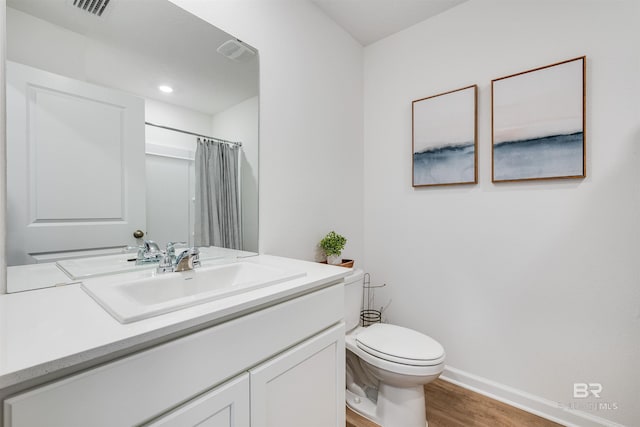 16770 Prado Loop, Loxley, AL 36551 - bathroom featuring wood finished floors, vanity, and curtained shower