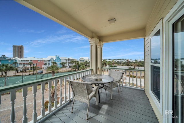 balcony with a residential view