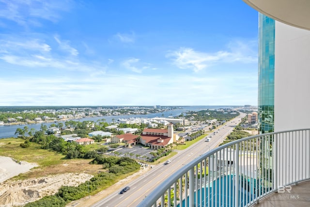 balcony with a water view