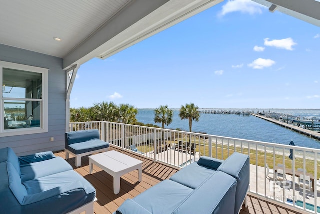 4029 Landfall Dr, Pensacola, FL 32507 - balcony with an outdoor hangout area and a water view