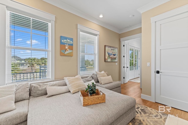 4029 Landfall Dr, Pensacola, FL 32507 - bedroom with multiple windows, recessed lighting, light wood-style floors, and crown molding