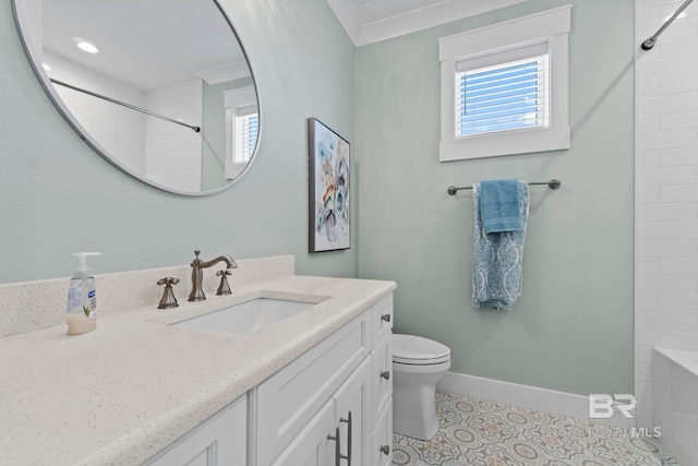 4029 Landfall Dr, Pensacola, FL 32507 - full bath with a bath, a shower, baseboards, toilet, and tile patterned flooring