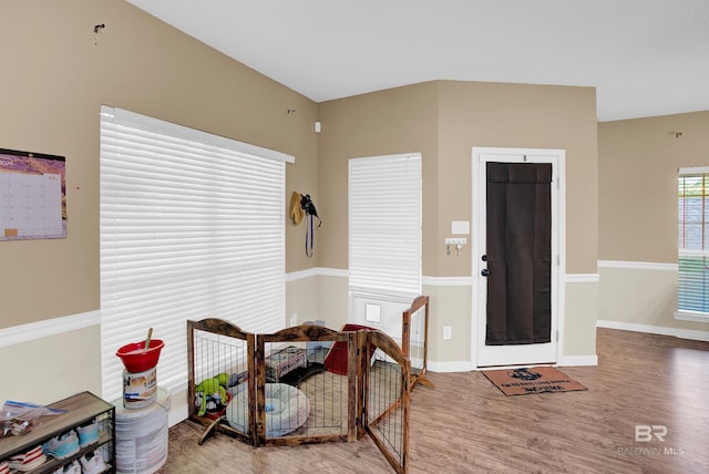 dining area featuring hardwood / wood-style flooring