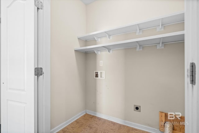 laundry room featuring hookup for a washing machine and hookup for an electric dryer