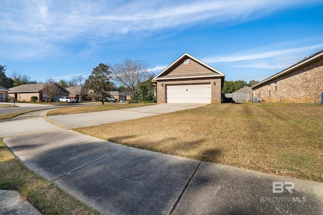 view of yard featuring a garage