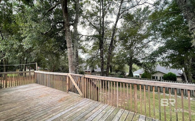 deck featuring fence