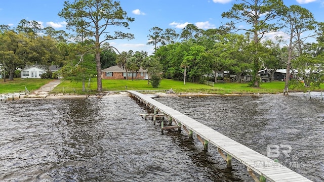 35788 Boykin Blvd, Lillian, AL 36549 - dock area with a water view and a yard