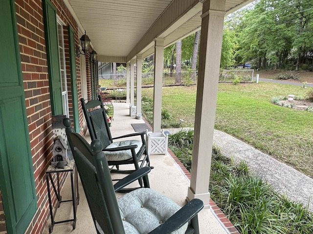 view of patio / terrace with a porch