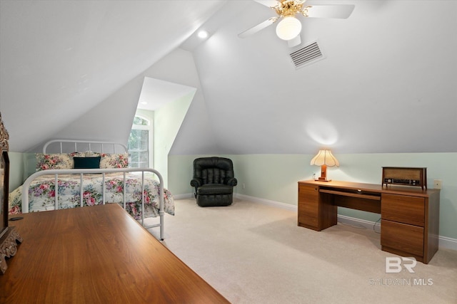 9330 Timbercreek Blvd, Daphne, AL 36527 - bedroom with lofted ceiling, carpet flooring, baseboards, and a ceiling fan