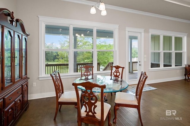 9377 Diamante Blvd, Daphne, AL 36526 - dining area featuring baseboards, plenty of natural light, and dark wood-style floors
