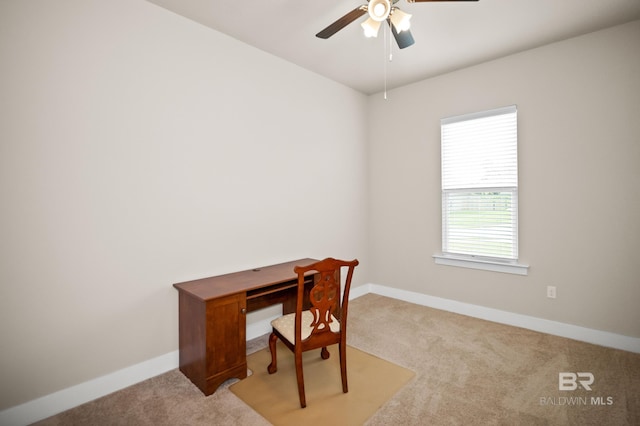 9377 Diamante Blvd, Daphne, AL 36526 - carpeted home office with ceiling fan and baseboards